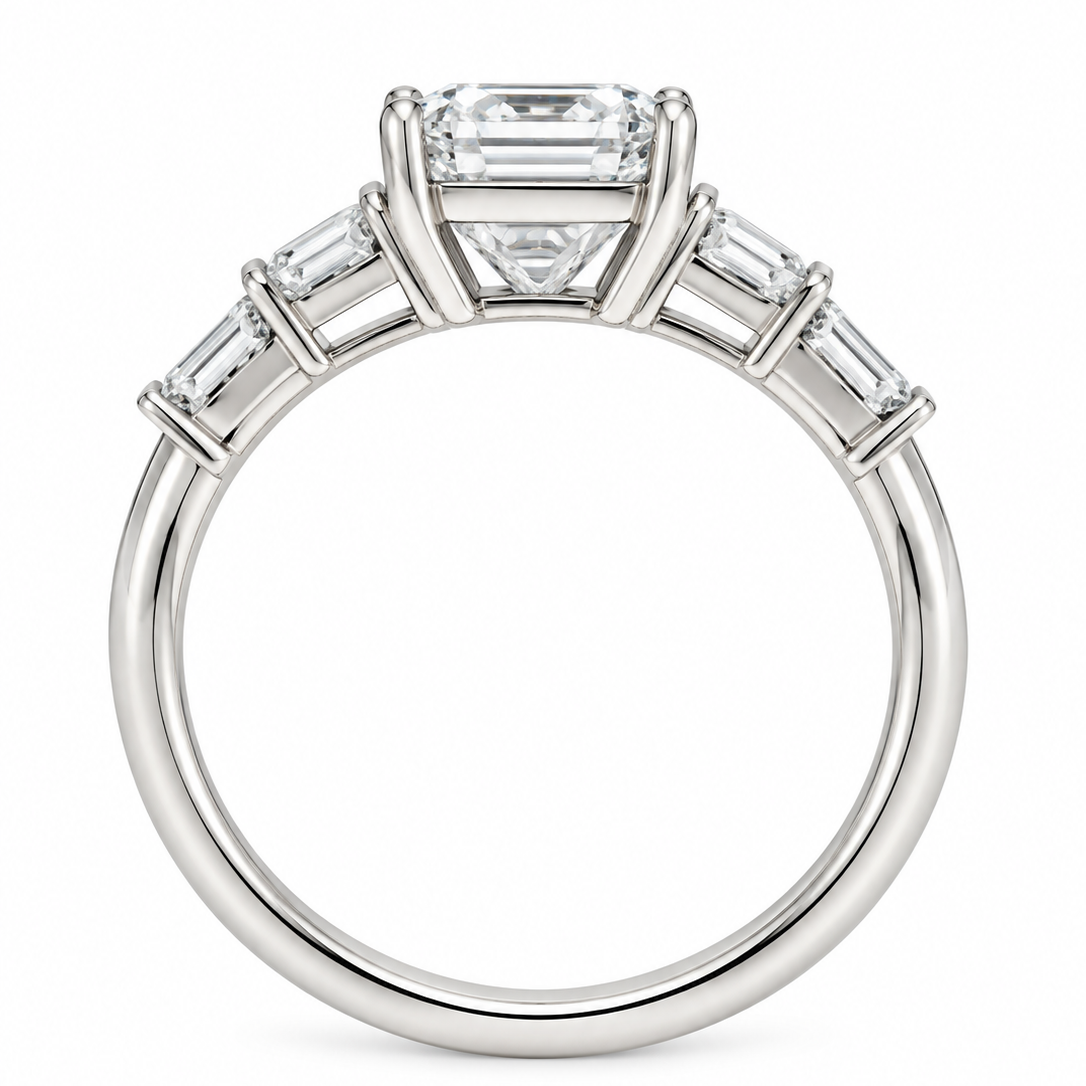 Emerald Contemporary Engagement Ring
