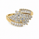 Estate 14k Yellow Gold Diamond Cluster Ring