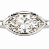 Marquise Bezel Set Hidden Halo Engagement Ring