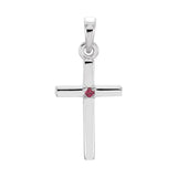 Birthstone Cross Pendant