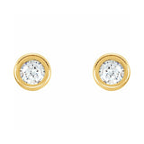 Round Bezel-Set Youth Stud Earrings