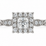 Princess Halo Engagement Ring