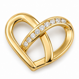 Estate 14k Yellow Gold Diamond Heart Pendant