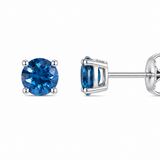 14k White Gold Blue Sapphire Stud Earrings