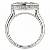 Marquise Bezel Set Hidden Halo Engagement Ring