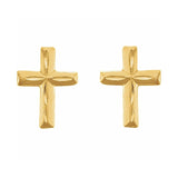 Youth Diamond-Cut Cross Earrings