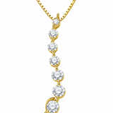 Estate 14k Yellow Gold Diamond Graduated Necklace