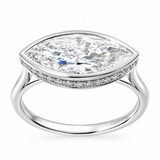 Marquise Bezel Set Hidden Halo Engagement Ring
