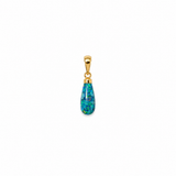 14k Yellow Gold Mosaic Opal Drop Pendant