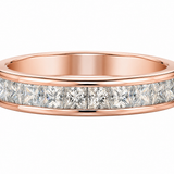 Estate 14k Rose Gold Diamond Princess-Cut Band