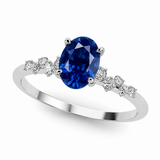 14k White Gold Scatter Sapphire and Diamond Ring