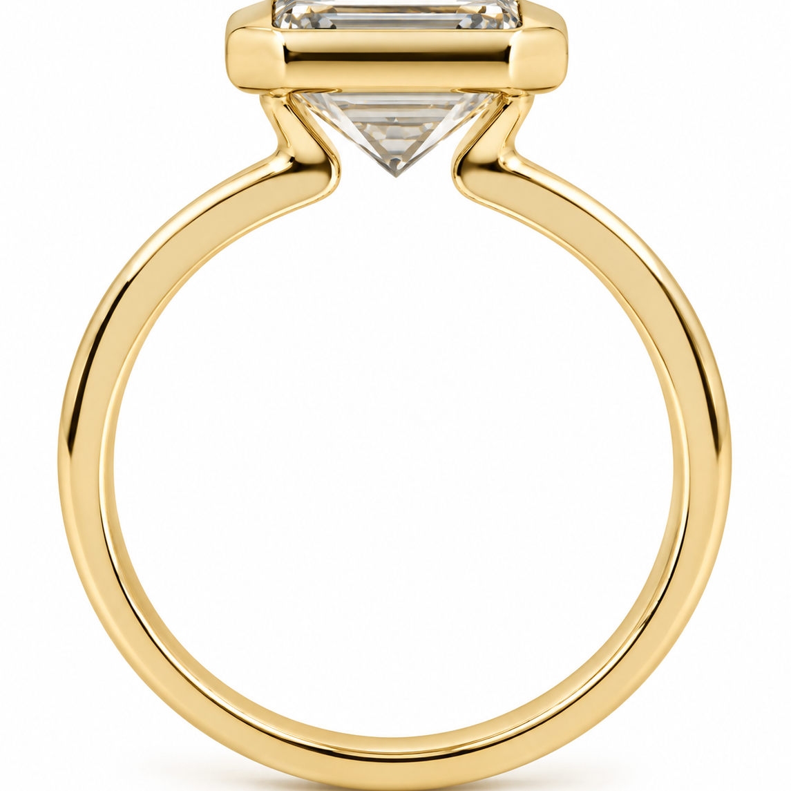 Emerald Bezel Set Engagement Ring