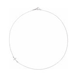Accented Sideways Cross Necklace