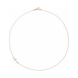 Accented Sideways Cross Necklace