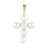 Pearl Cross Necklace or Pendant