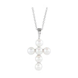 Pearl Cross Necklace or Pendant
