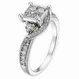 Estate 10k White Gold Diamond Ring
