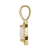 Oval 4-Prong Halo-Style Cabochon Pendant