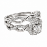 Estate 14k White Gold Diamond Bridal Set Rings