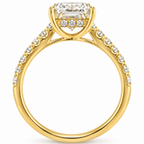 Radiant Hidden Halo Engagement Ring