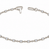 14k White Gold 1.03ctw Diamond Cable Link Bracelet