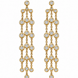 Estate 14k Rose Gold Diamond Dangle Earrings