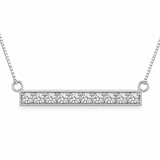 Estate 14k White Gold Diamond Bar Necklace