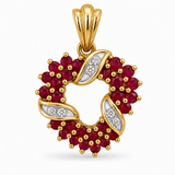 Estate 10k Two-Tone Ruby and Diamond Heart Pendant