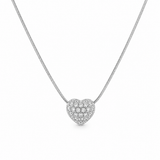 Estate 14k Two-Tone Diamond Heart Necklace