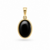 14k Yellow Gold Onyx Bezel-Set Pendant