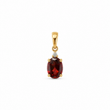 14k Yellow Gold Garnet Diamond Accent Pendant
