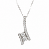 Estate 14k White Gold Diamond Bypass Necklace
