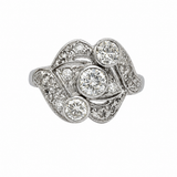 Estate 14k White Gold Diamond Three-Stone Ring