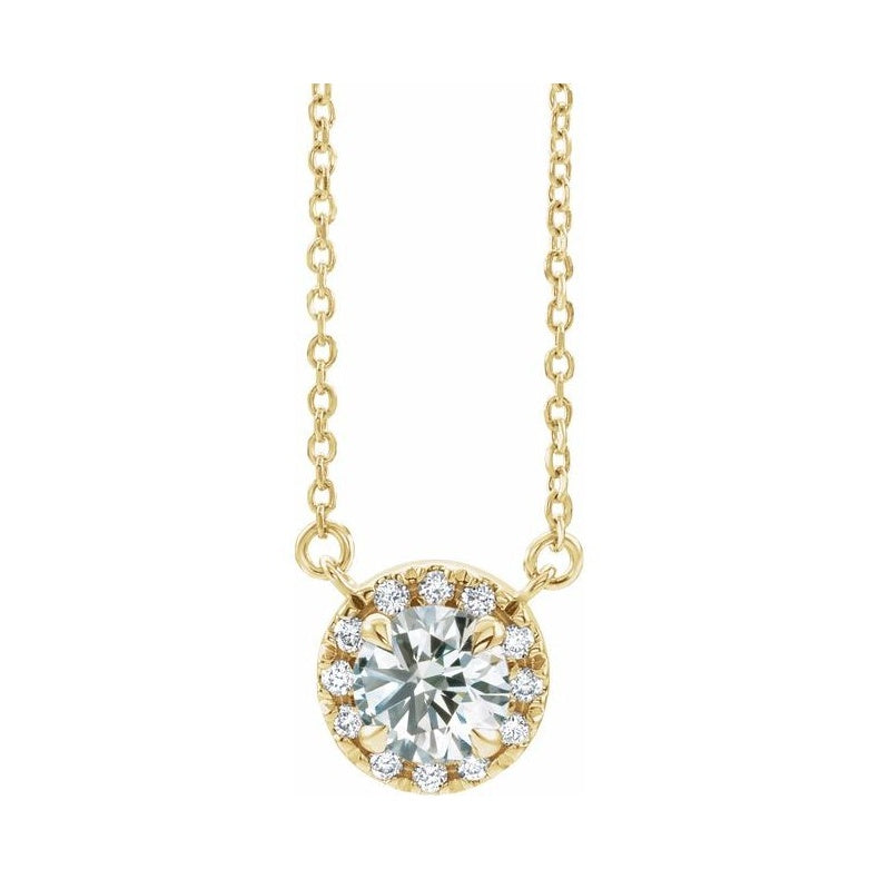 French-Set Halo-Style Necklace or Center