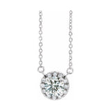 French-Set Halo-Style Necklace or Center