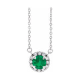 French-Set Halo-Style Necklace or Center