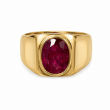 Estate 14k Yellow Gold Rubellite Tourmaline Statement Ring
