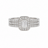 Estate 14k White Gold Diamond Bridal Set Ring
