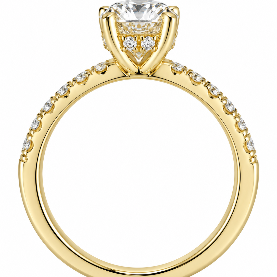 Oval Hidden Halo Engagement Ring