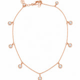 Estate 14k Rose Gold Diamond Dangle Anklet