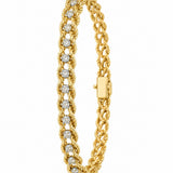 Estate 14k Yellow Gold Diamond Rope Bracelet