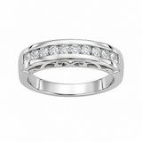 Estate 14k White Gold Channel Set Diamond Band