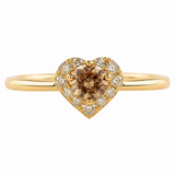 Estate 14k Yellow Gold Diamond Heart Ring