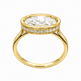 Oval Bezel Set Hidden Halo Engagement Ring
