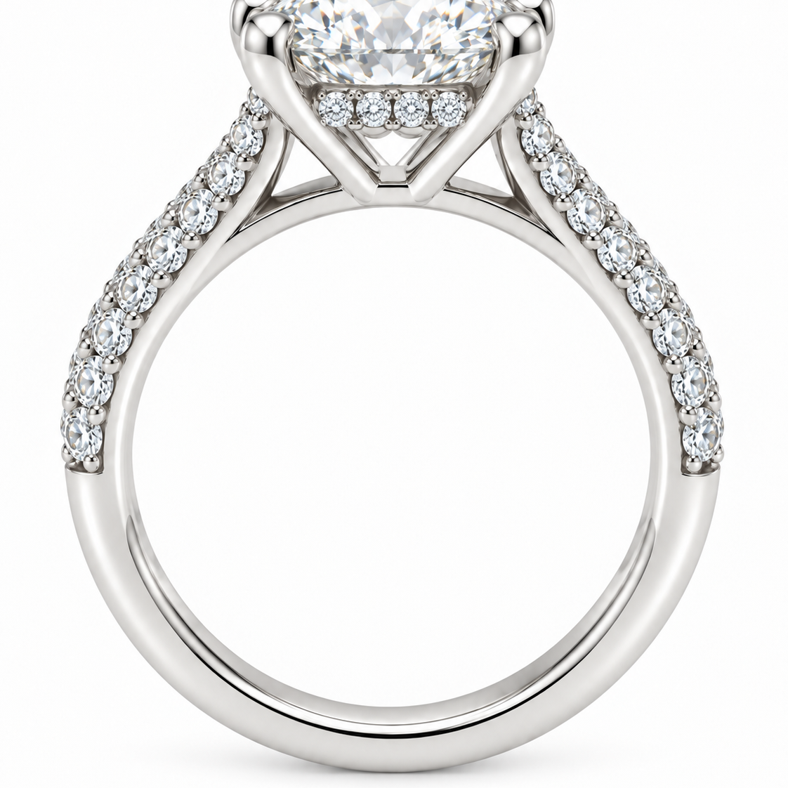 Oval Cathedral Engagement Ring