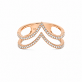 Estate 14k Rose Gold Diamond Double Chevron Ring