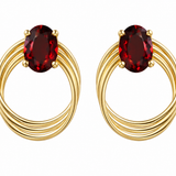 Estate 14k Yellow Gold Garnet Stud Earrings