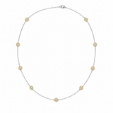 Estate 14k Two-Tone Diamond Cluster Necklace