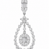 Estate 14k White Gold Diamond Vintage Pendant
