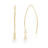 Dangle Wire Pearl Earrings